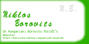 miklos borovits business card